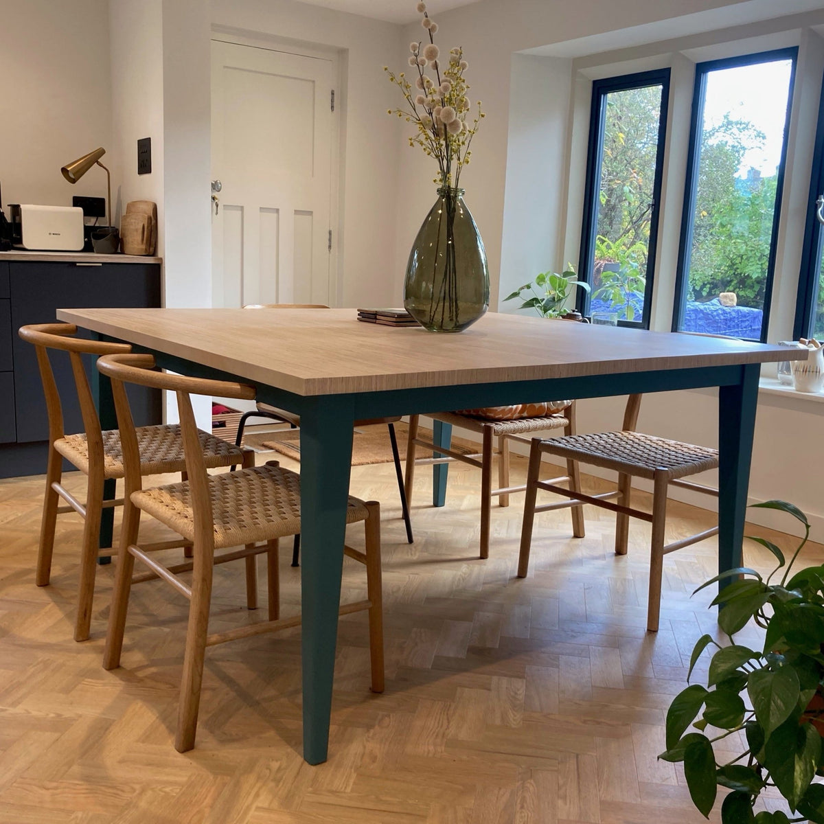 square scandi table skinny legs and frame